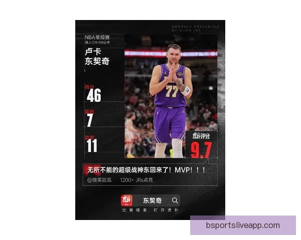 东契奇荣膺生涯第七次月最佳场均37+8+7表现出色 获防守提名